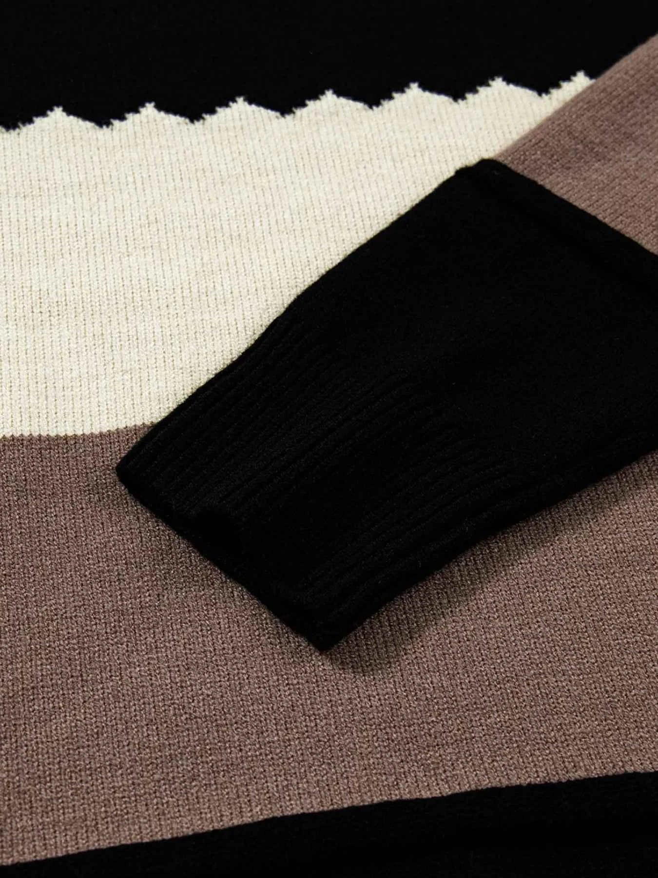 Color Block Crew Neck Drop Shoulder Sweater 749113a047ab40c4a79f3021ca5c031d-Max-Origin