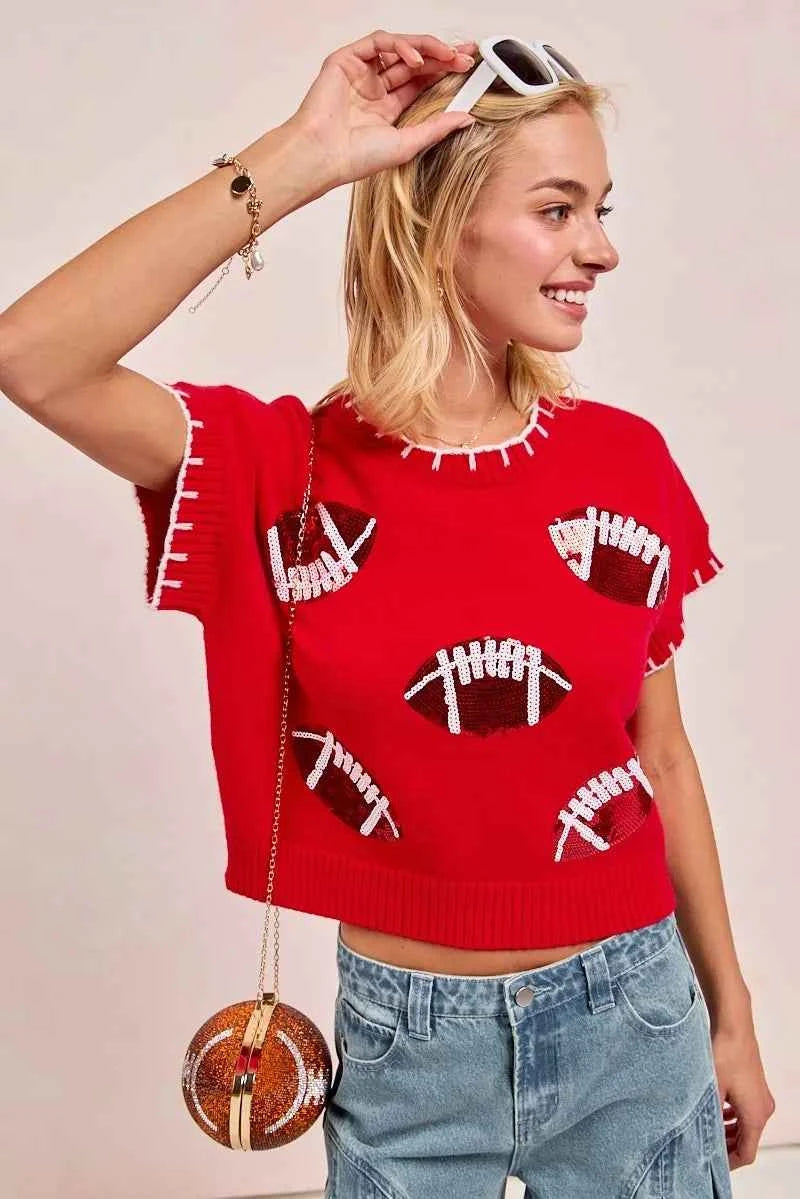 BiBi Gameday Sequin Football Embroidered Stitch Sweater 749741a1a1954635b858173e5113fa0b-Max-Origin