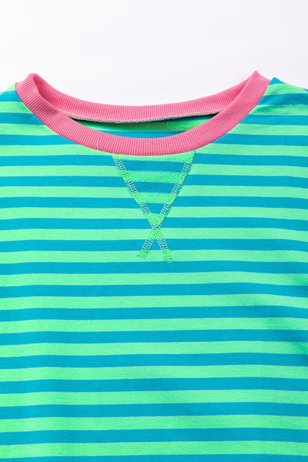 Black Stripe Contrast Edge Cross Seam Oversized Sweatshirt 74b2ed9c45501f74