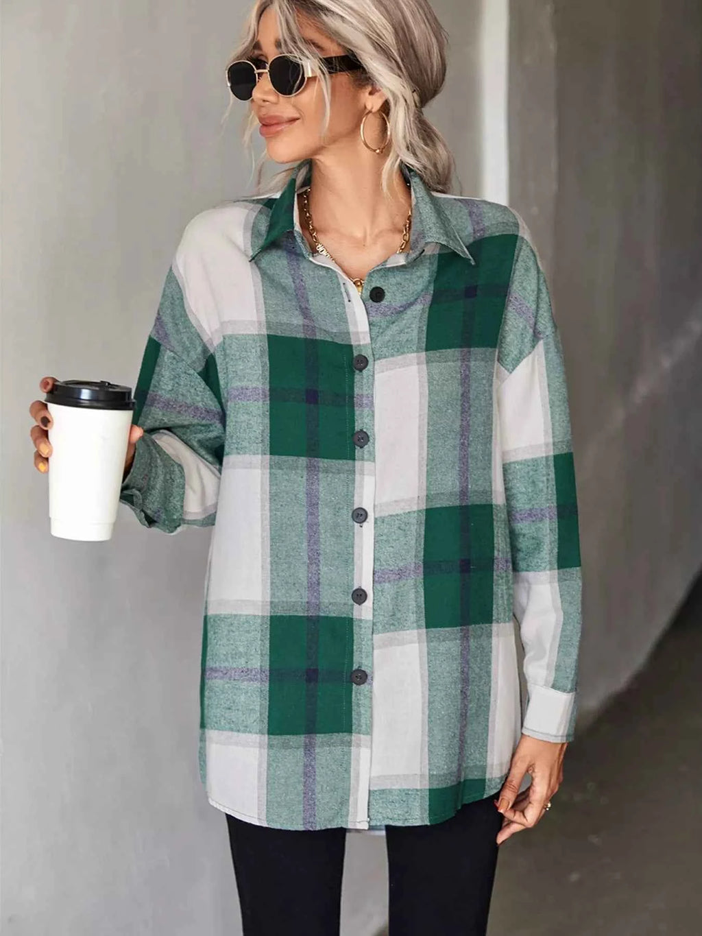 Plaid Button-Down Long Sleeve Shirt 7540144b-30d0-478b-a238-c44583948e96-Max-Origin