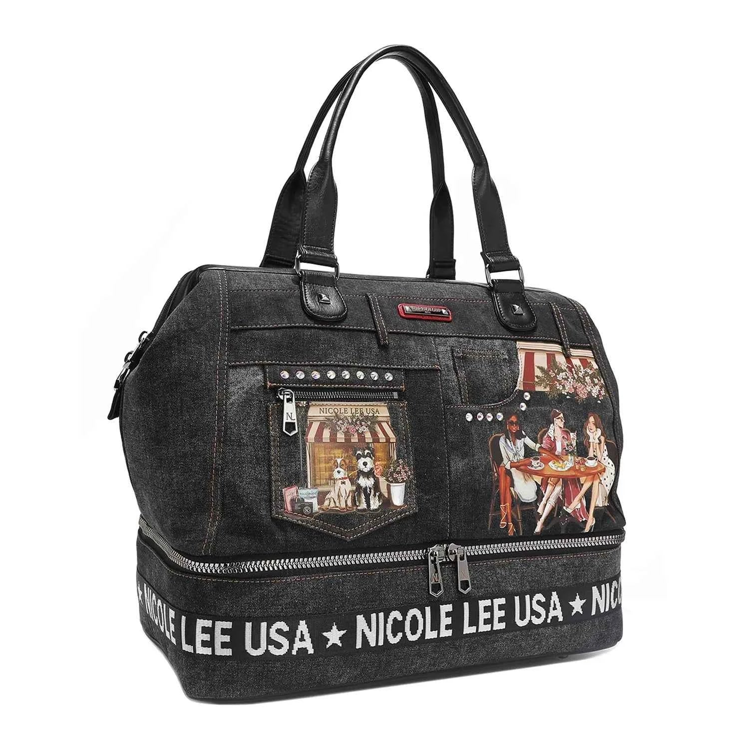 Nicole Lee USA Denim Sisters Secret Weekender Travel Bag 75956858a69e4722a92900f4ff43c6a9-Max-Origin