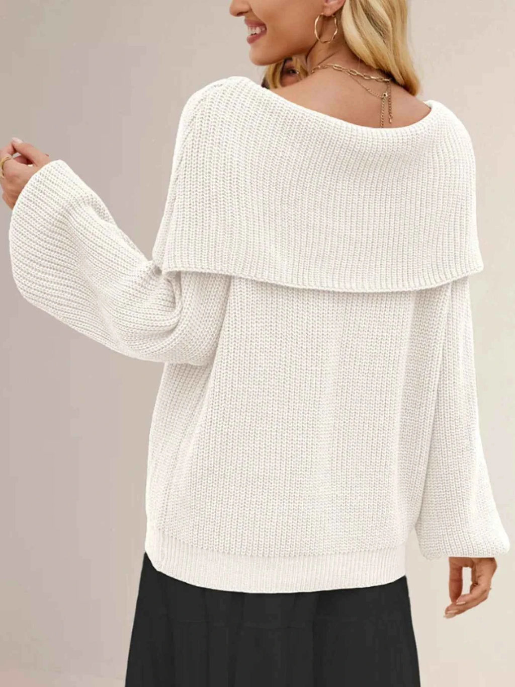 Fold-Over Collar Long Sleeve Sweater 764b0e73-8b2d-4147-977c-ac91297187a7-Max-Origin