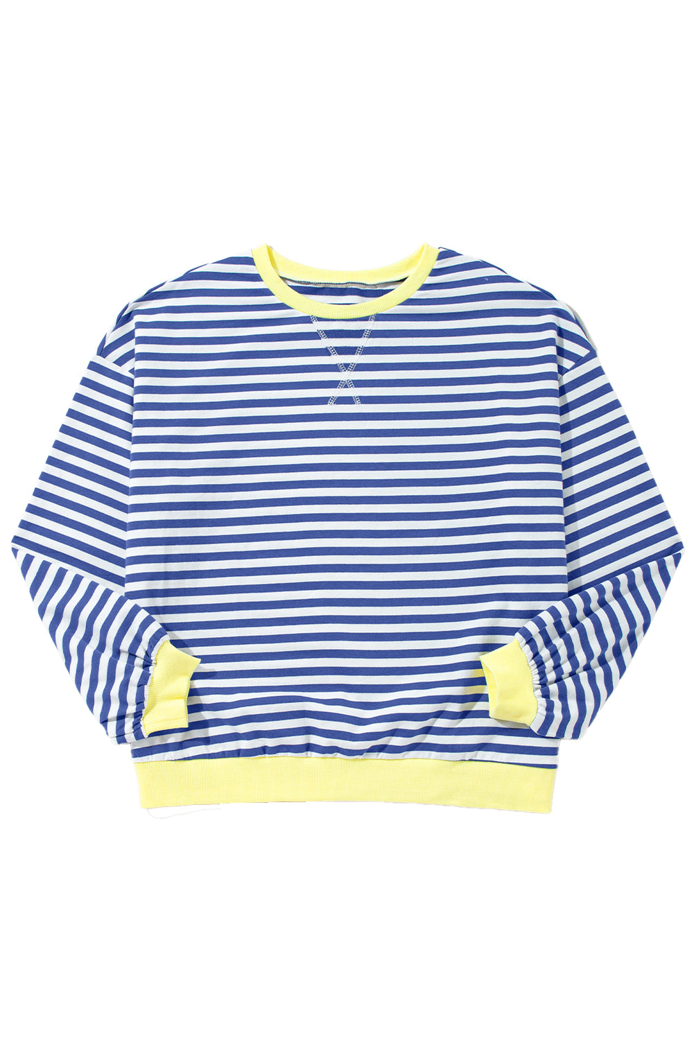 Black Stripe Contrast Edge Cross Seam Oversized Sweatshirt 7651d9c83ad34f75