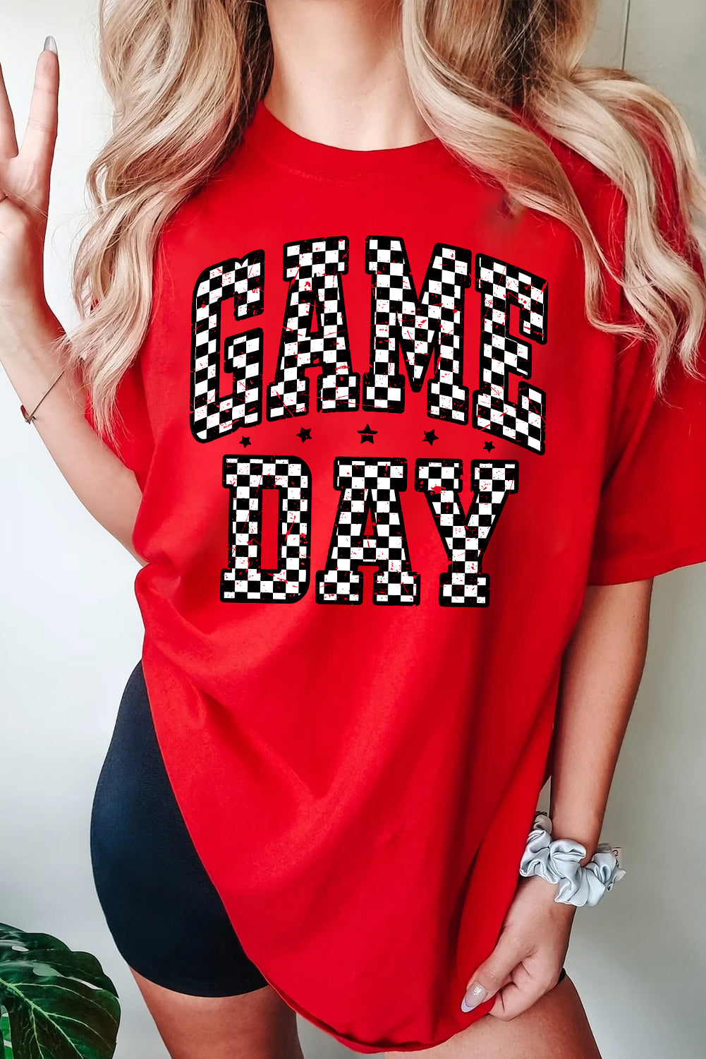 Red Checkered Game Day Graphic T Shirt 76a434eb2e8e818b