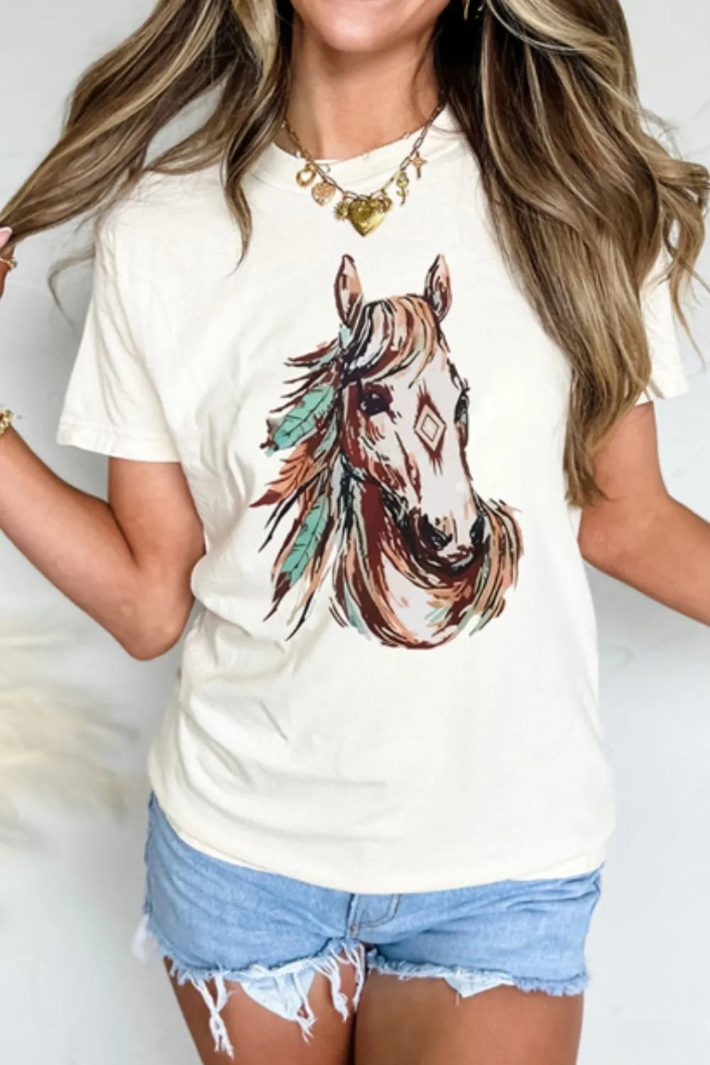 Western Aztec Horse Graphic Tee 76afeed3-673b-43b9-b617-f9e8792323ed-Max-Origin