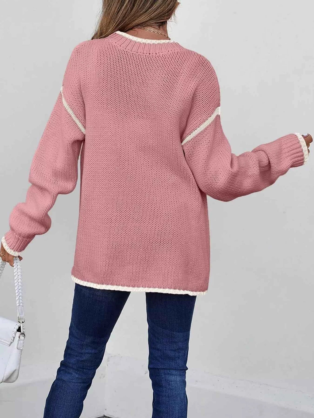 Contrast Trim Long Sleeve Sweater 775e48764ffd49a0ab84df5665219f92-Max-Origin