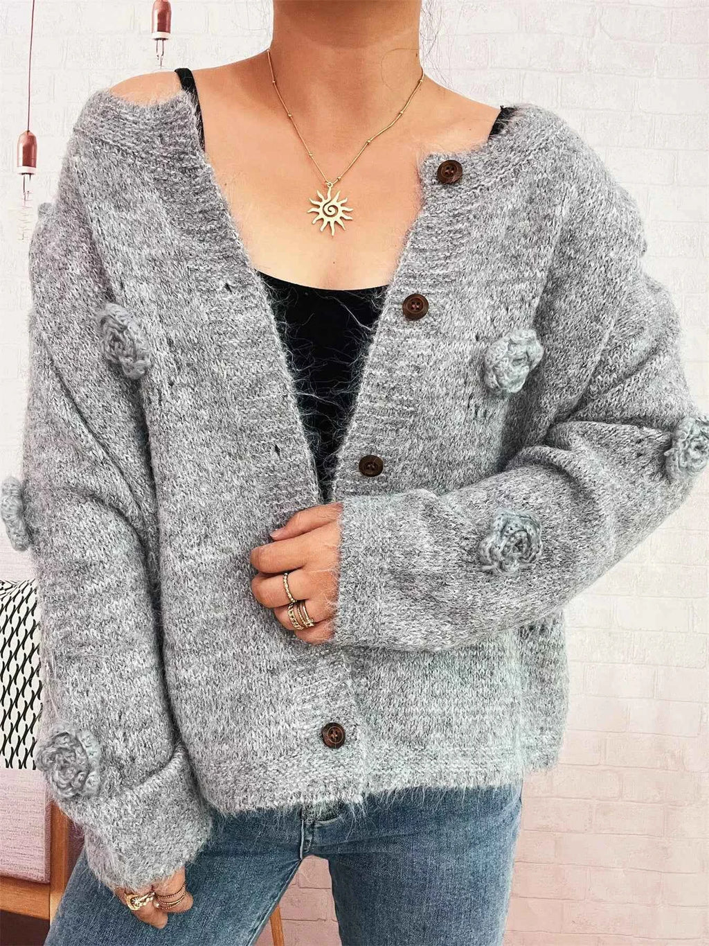 Flower Button-Up Cardigan 777eb4643ec848dea64c26550531122c-Max-Origin