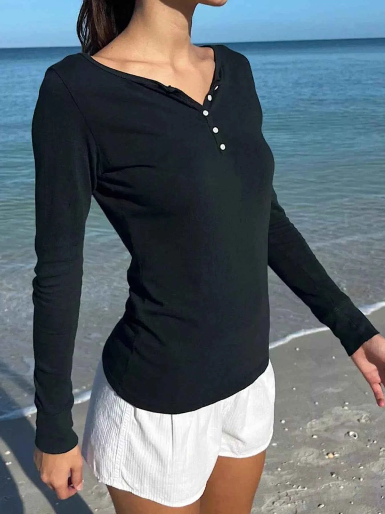 Striped Long Sleeve Henley T-Shirt 77d9c061-0550-444a-a133-03710603b274-Max-Origin