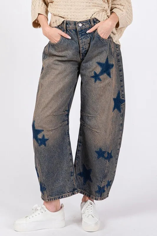 SAGE + FIG Star Wide Leg Jeans with Pockets Dark 786af36f-6b30-4c60-b01a-193d52ed795f-Max