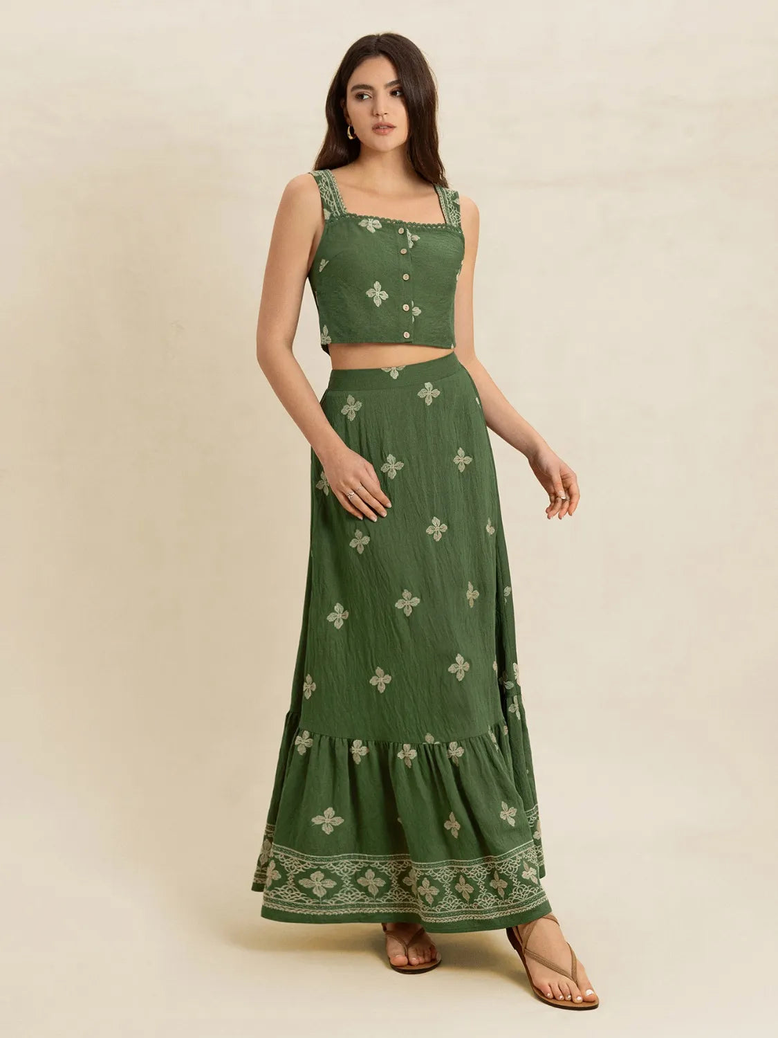 Embroidered Square Neck Cami and Skirt Set 7875507e-d2a7-4361-a790-ae496759b373-Max-Origin