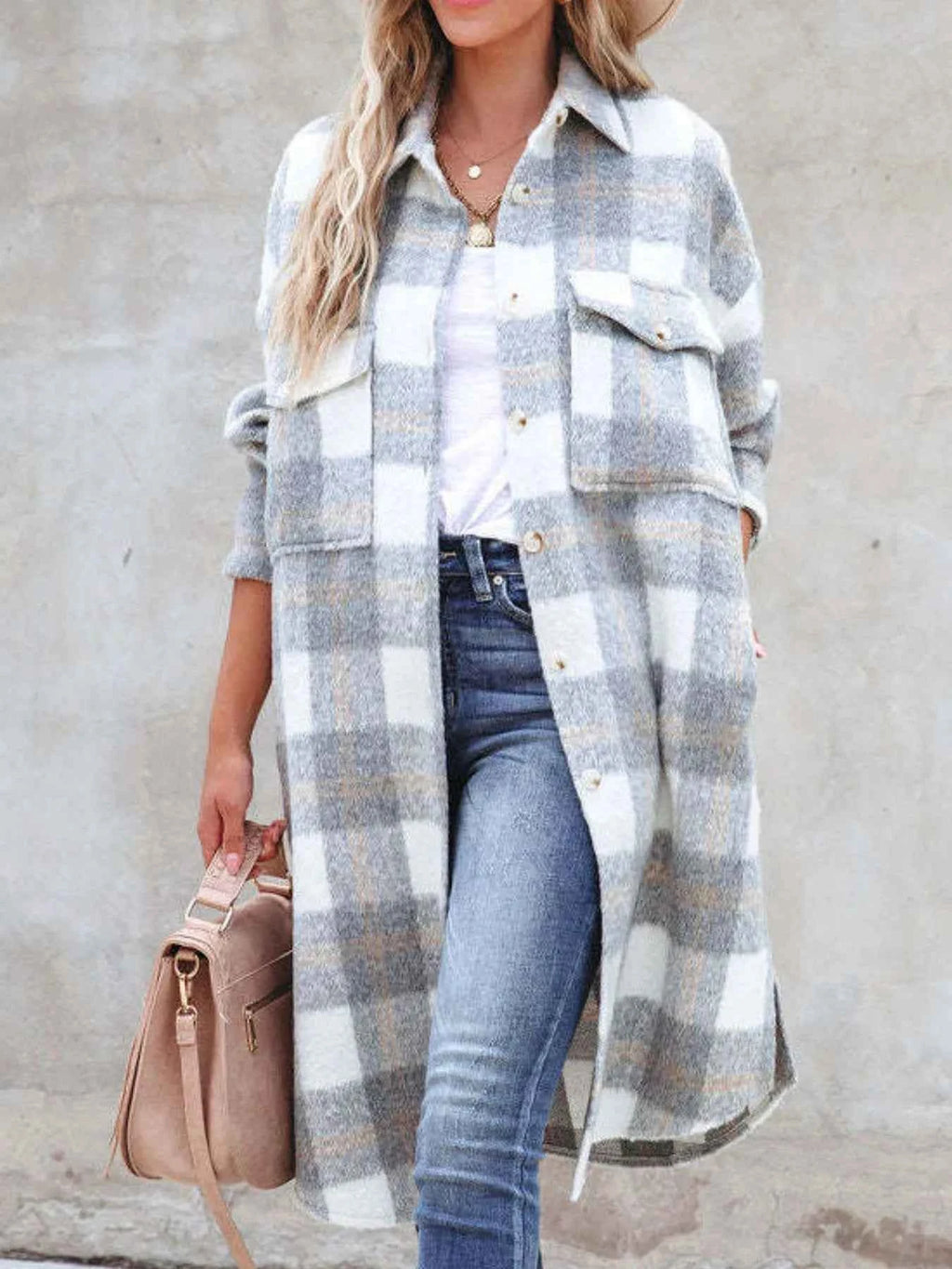 Oversized Plaid Button Up Longline Jacket 78886211-5da3-4b26-92e1-06fb6fd8cca4-Max-Origin