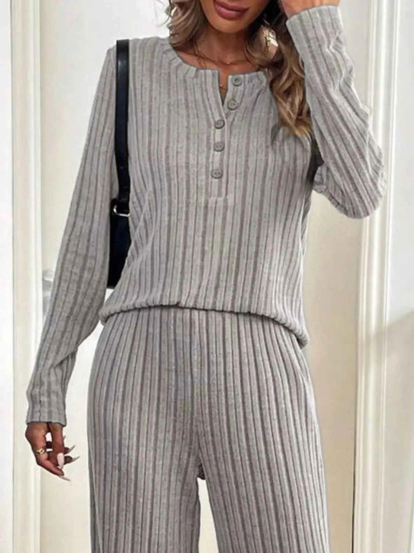 Button Detail Long Sleeve Top and Pants Set 7890646a-9bb8-4d1b-b941-5c3b6a67ff68-Max-Origin