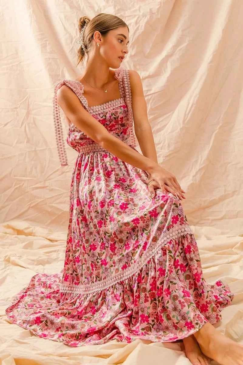 SO ME Floral Maxi Dress With Ribbon Tie Lace Strap 78bfc70801ce474ca6ca53c2e3777865-Max-Origin