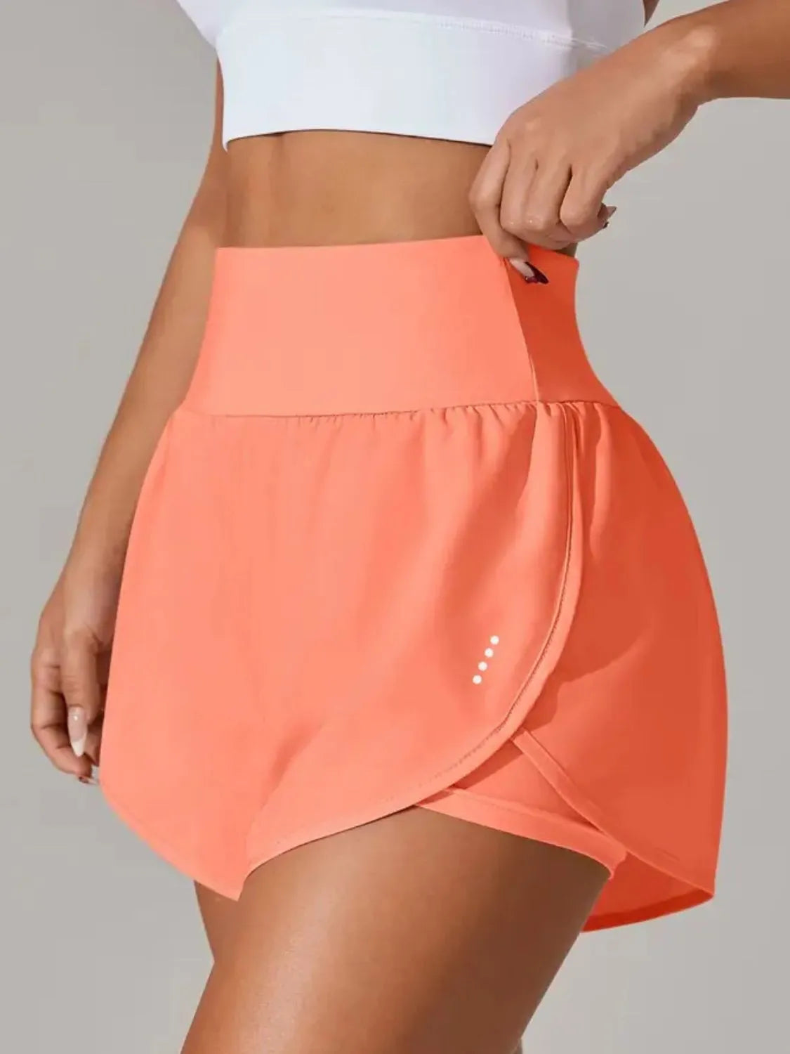 Pocketed High Waist Active Shorts Orange 78d1379a-852f-4818-a4c5-e291e8e048c8-Max-Origin
