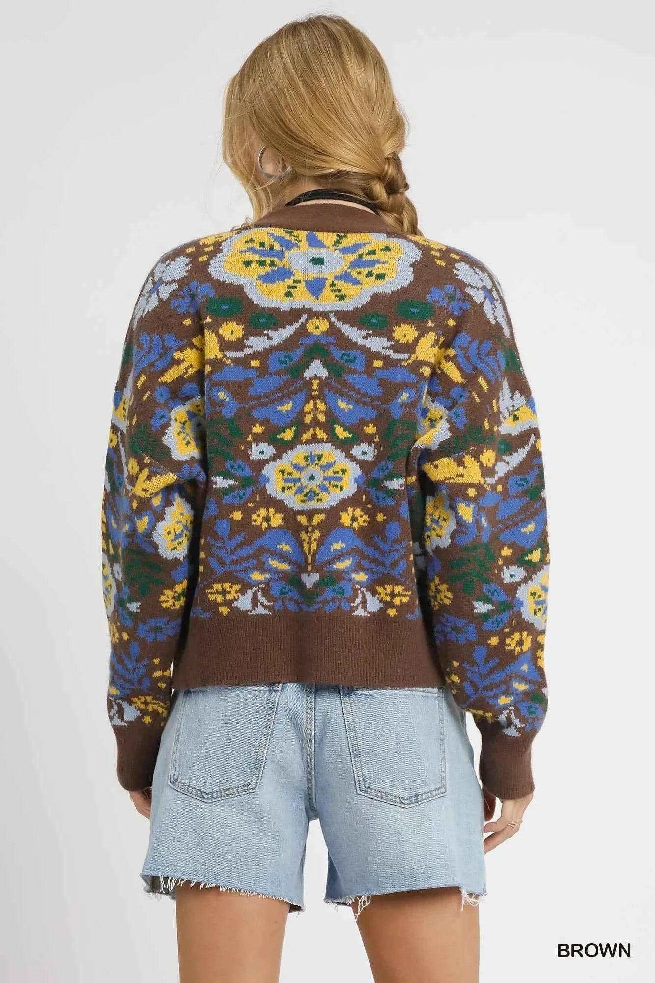 Umgee Floral Knit Button-Up Cardigan 78d192b2-22ff-4c8c-8ab8-403150168bf8-Max-Origin