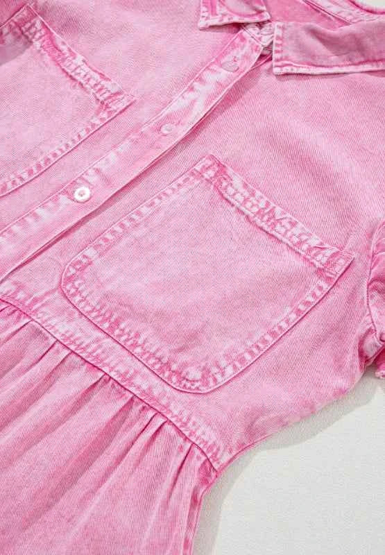 Collared Neck Button Down Mini Denim Dress 78d5ed75-8660-4c4d-b9c6-b3010a620b7f-Max