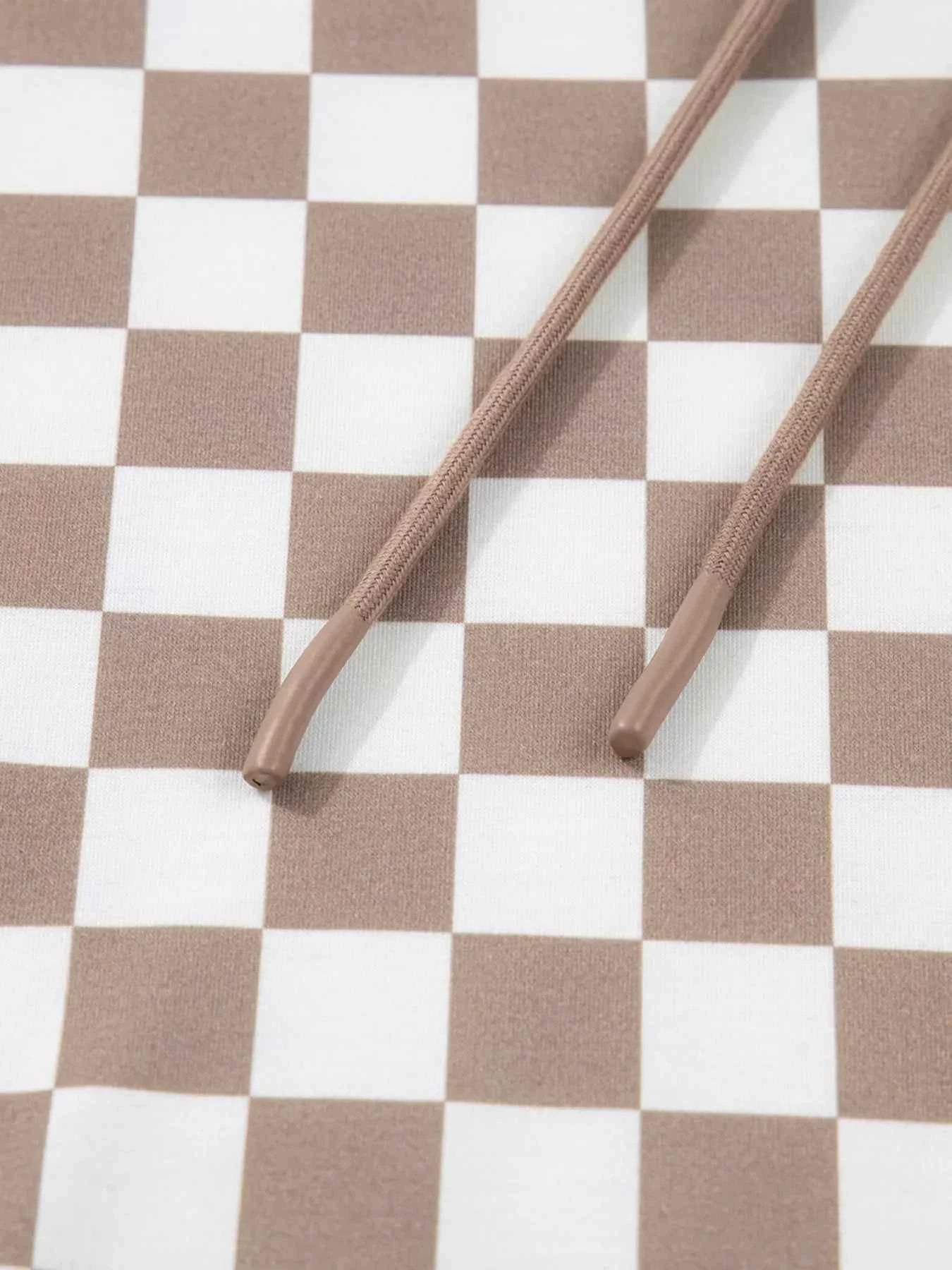 Checkered Pattern Oversized Drawstring Hoodie 78eb663f9f434441a608c135e6b57b29-Max-Origin