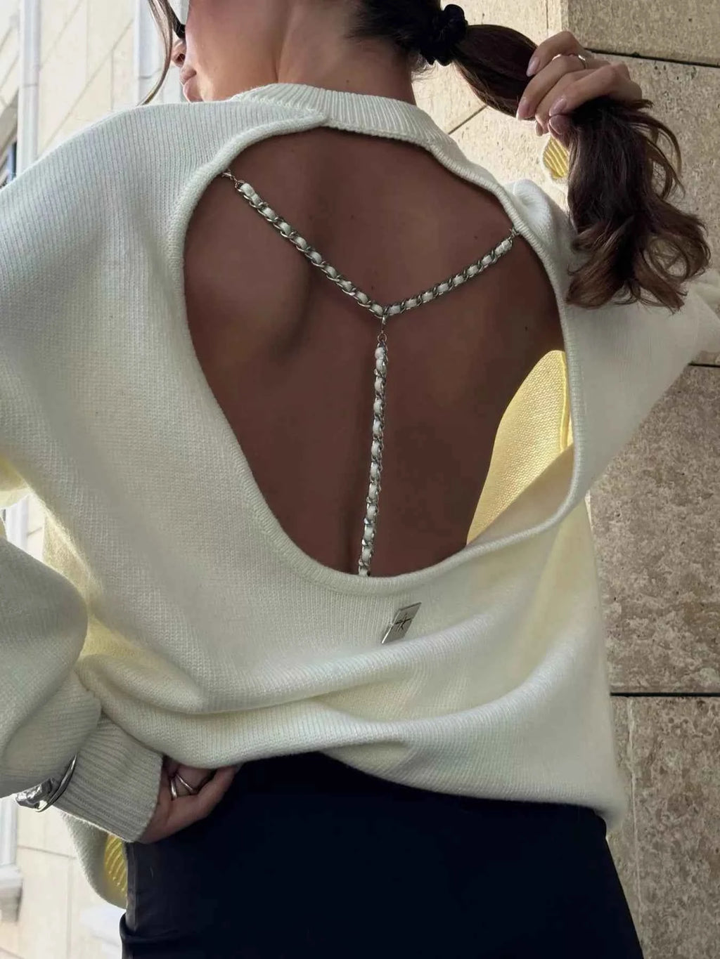 Cutout Round Neck Dropped Shoulder Sweater 7956207c2af24b0d85a24cb9df872b39-Max-Origin