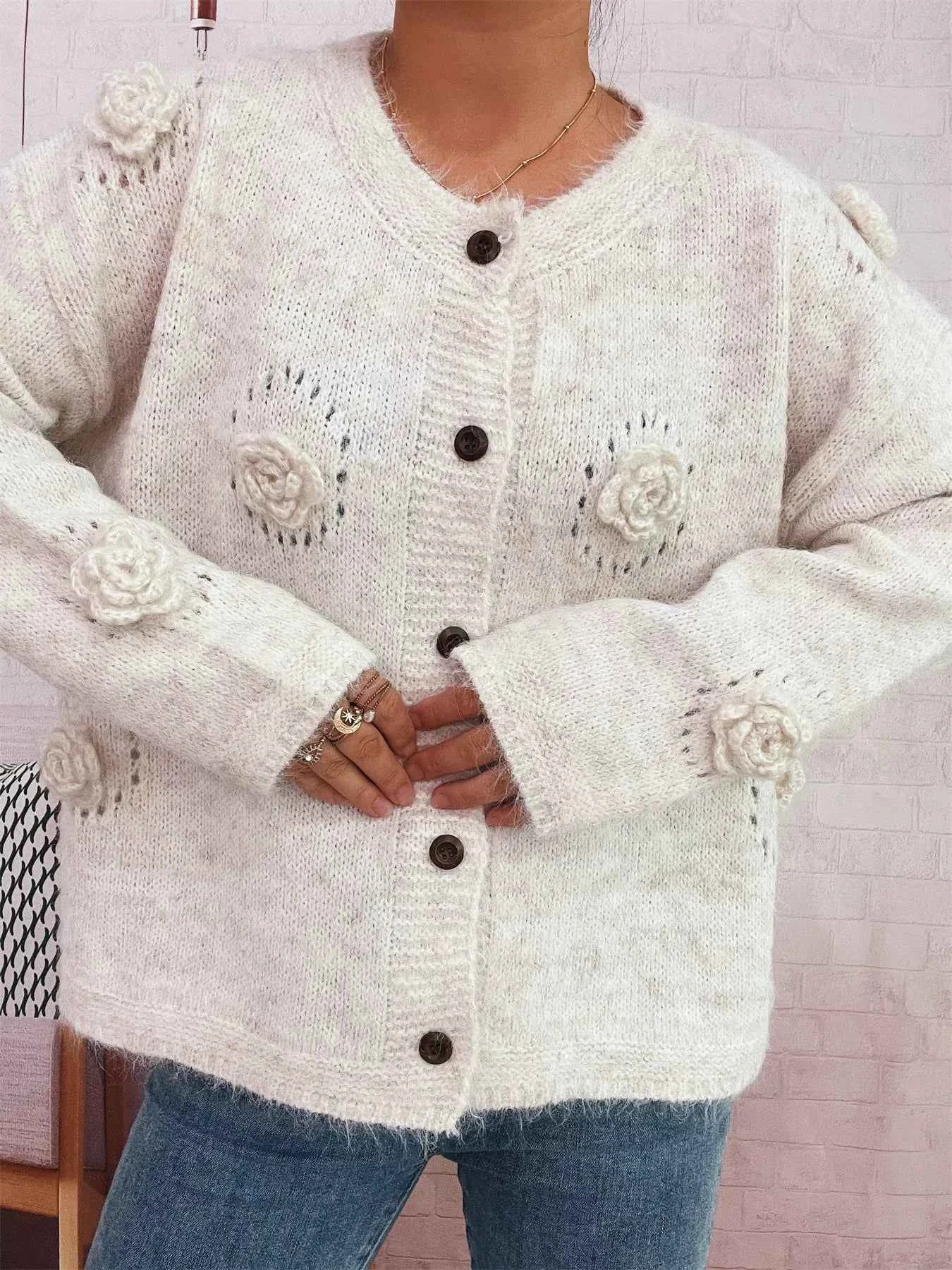 Flower Button-Up Cardigan 7956775cc26d4545a742df2c0804cbb8-Max-Origin