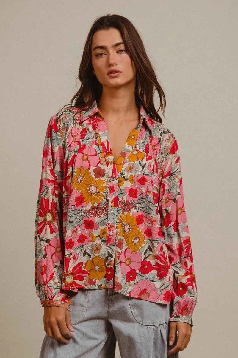 BiBi Woven Floral Printed Shirt Top ROSE 795ae4c509ee48528ce08dab53f93e32-Max-Origin