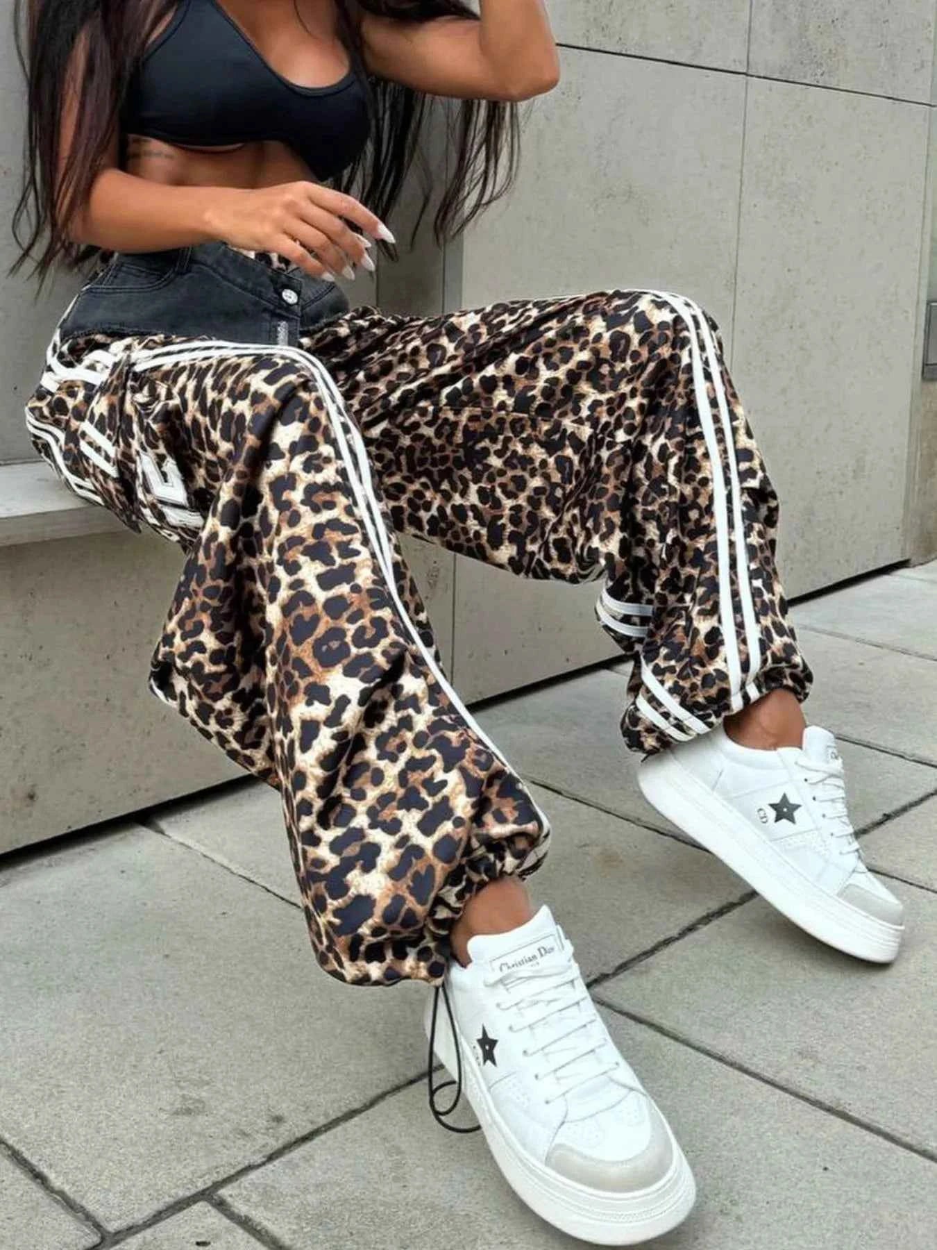 Leopard Print Wide Leg Pants with Side Stripe Detail 796ebf9b-4a0d-42eb-bd20-f055c711074c-Max-Origin