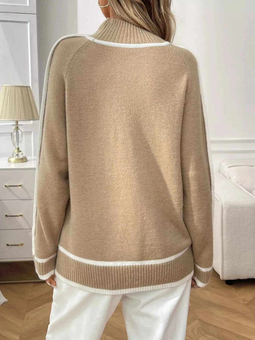 Contrast Trim Turtleneck Long Sleeve Sweater 7988b4df8c3548a4a89fb242e309af2a-Max-Origin