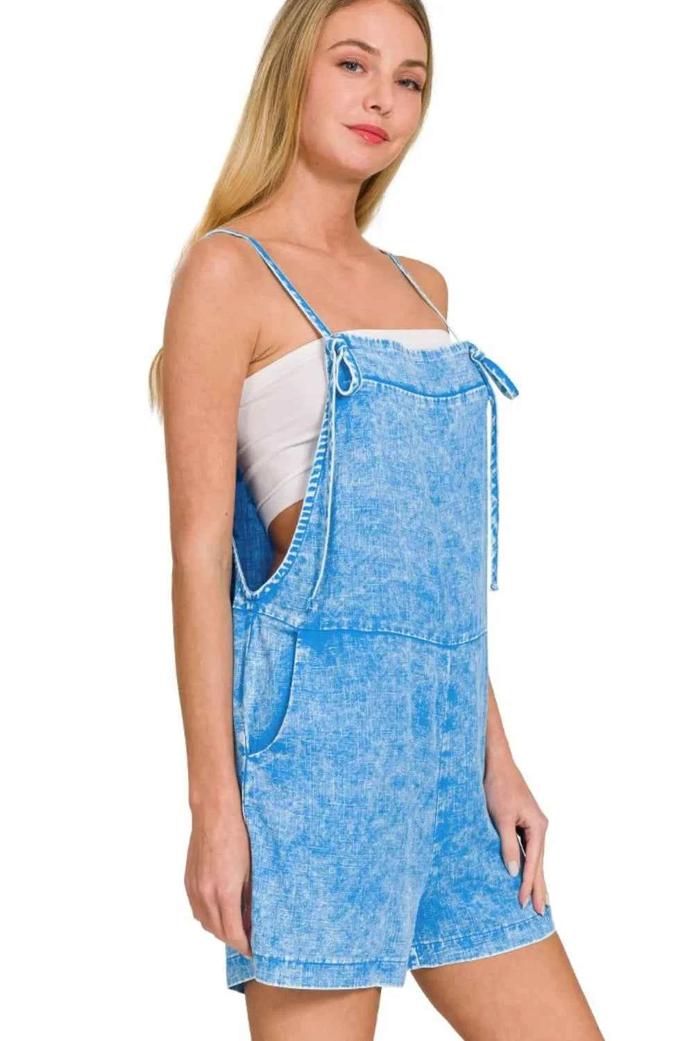 Zenana Washed Linen Knot Strap Rompers 79b902fb-2c60-47b8-be40-b3f4704bbdb1-Max-Origin