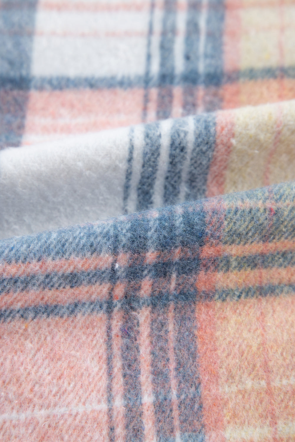 Cinnamon Plaid Corduroy Patchwork Pocket Loose Shacket 79f10d9337145f65