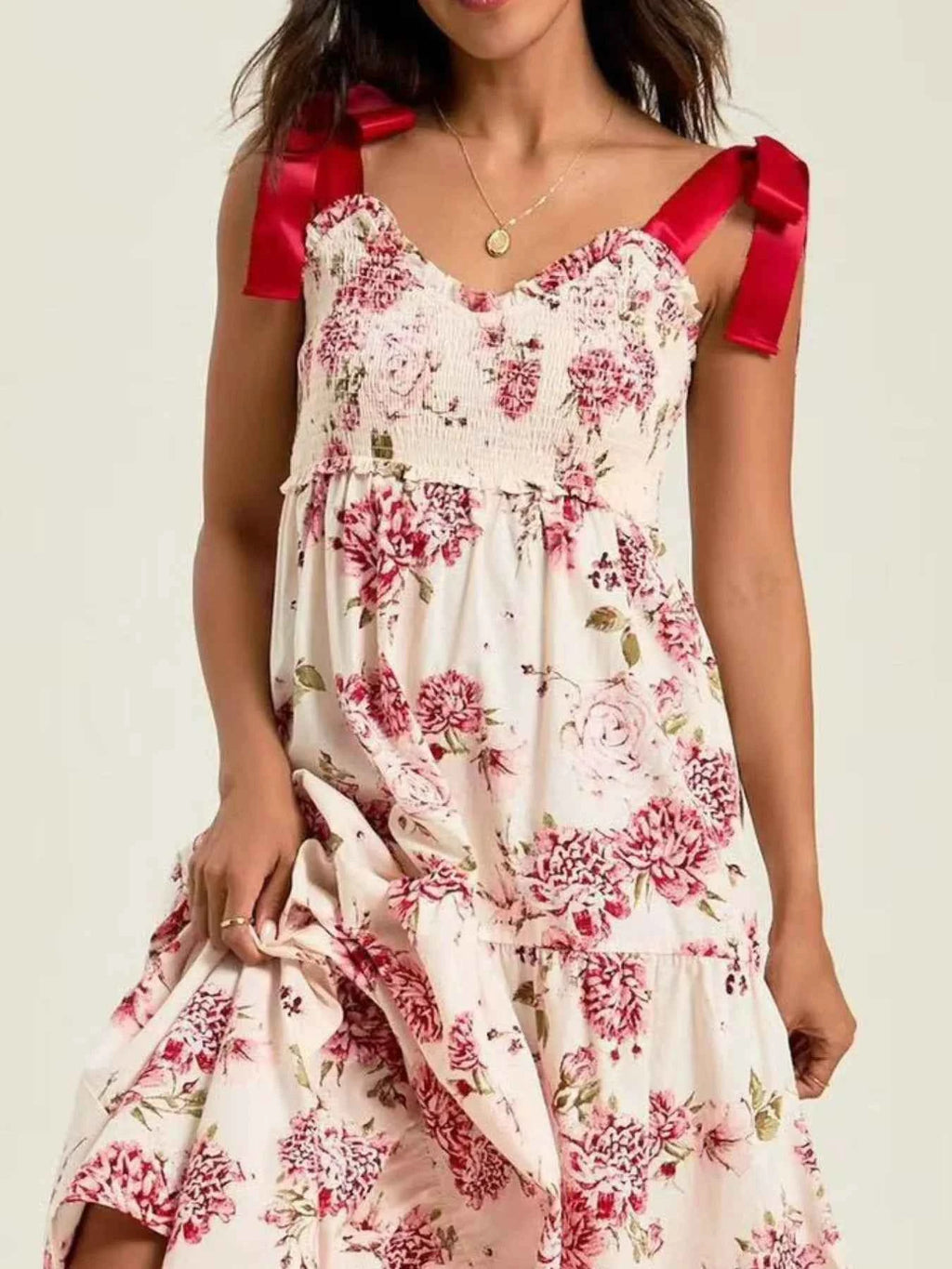 Smocked Tie Shoulder Printed Maxi Dress 7a37e636-3a9c-400b-9167-82c1194320f6-Max-Origin