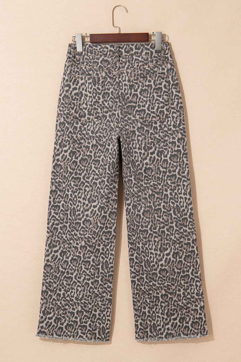 Brown Leopard High Waist Frayed Hem Jeans 7a608e4a10f42917