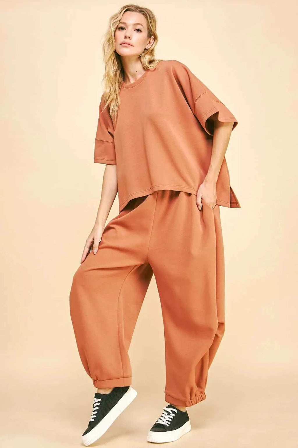 Davi & Dani Flowy Top and Elastic Waist Band Pants Set SUN BURN BROWN 7aacc419-f9a6-477c-9c13-9f4599fa93a9-Max-Origin
