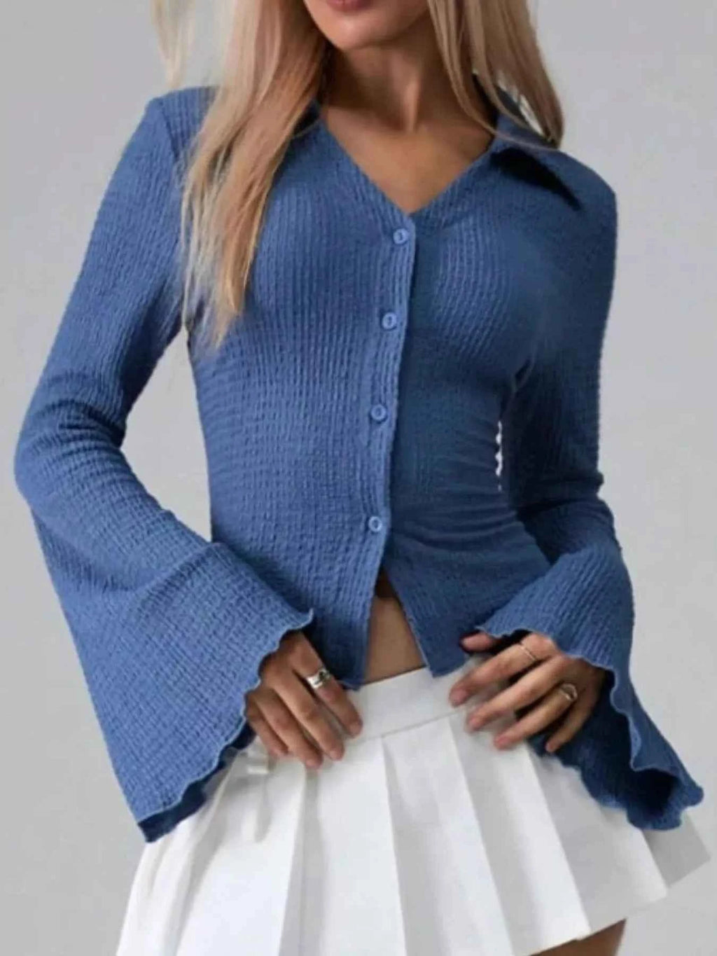 Button Up Flare Sleeve Shirt 7acacb42-c031-4a6c-ab6a-8272030eb433-Max-Origin