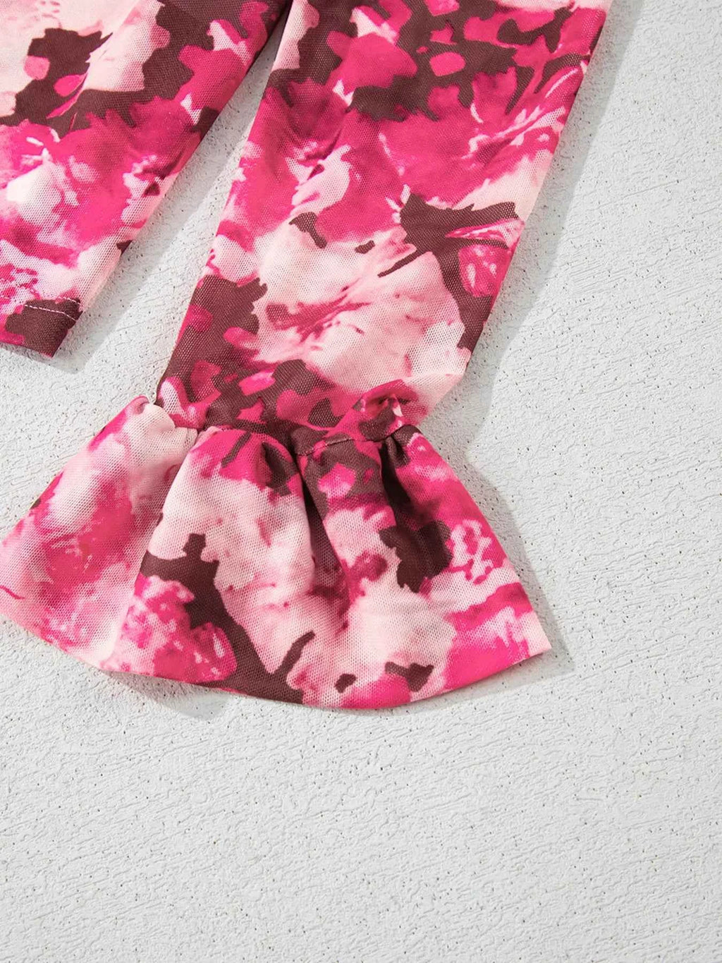 Floral Mesh Flounce Sleeve Mock Neck Blouse 7b0a94b4441542e496aa2b433d118355-Max-Origin