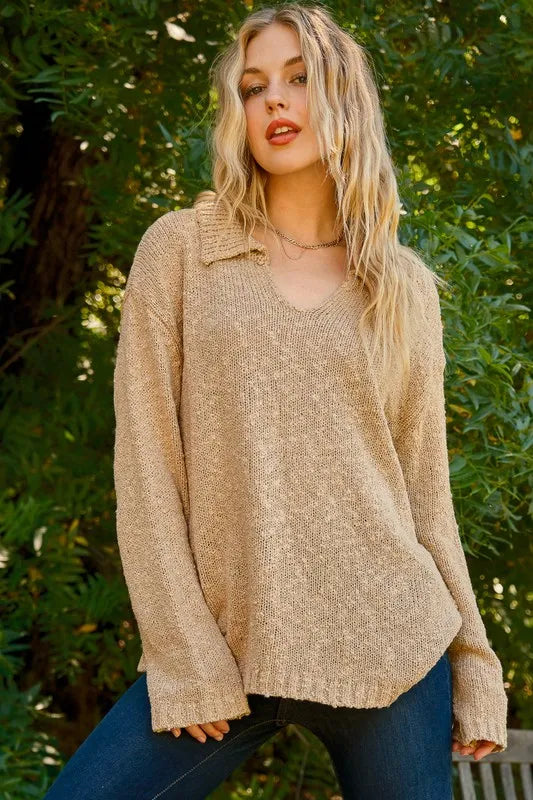 And The Why Textured Basic Collar Neck Sweater Pullover 7b0f97823d0748eba5492fb84be2df53-Max-Origin