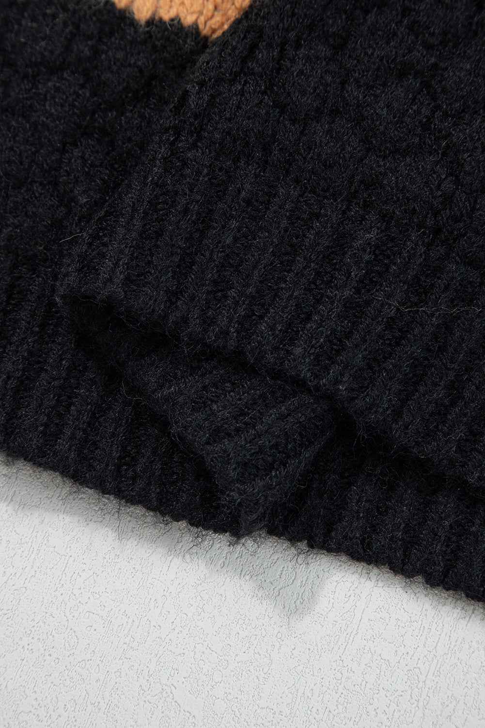 Khaki Colorblock High Neck Baggy Sweater 7b38baeccf49ad98