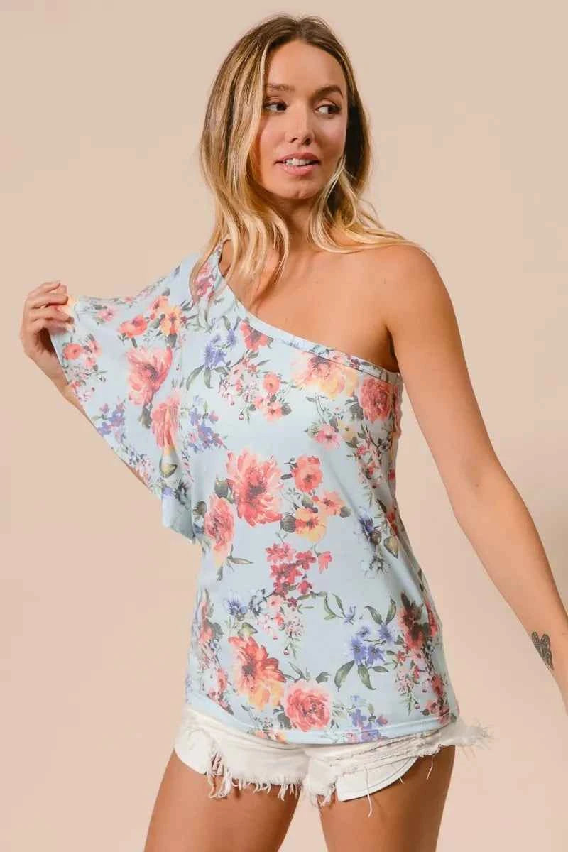 BiBi Floral Printed Jersey Knit Ruffle Sleeve Top 7b50de34eb7d4d7abf3fafebe4de5af6-Max-Origin