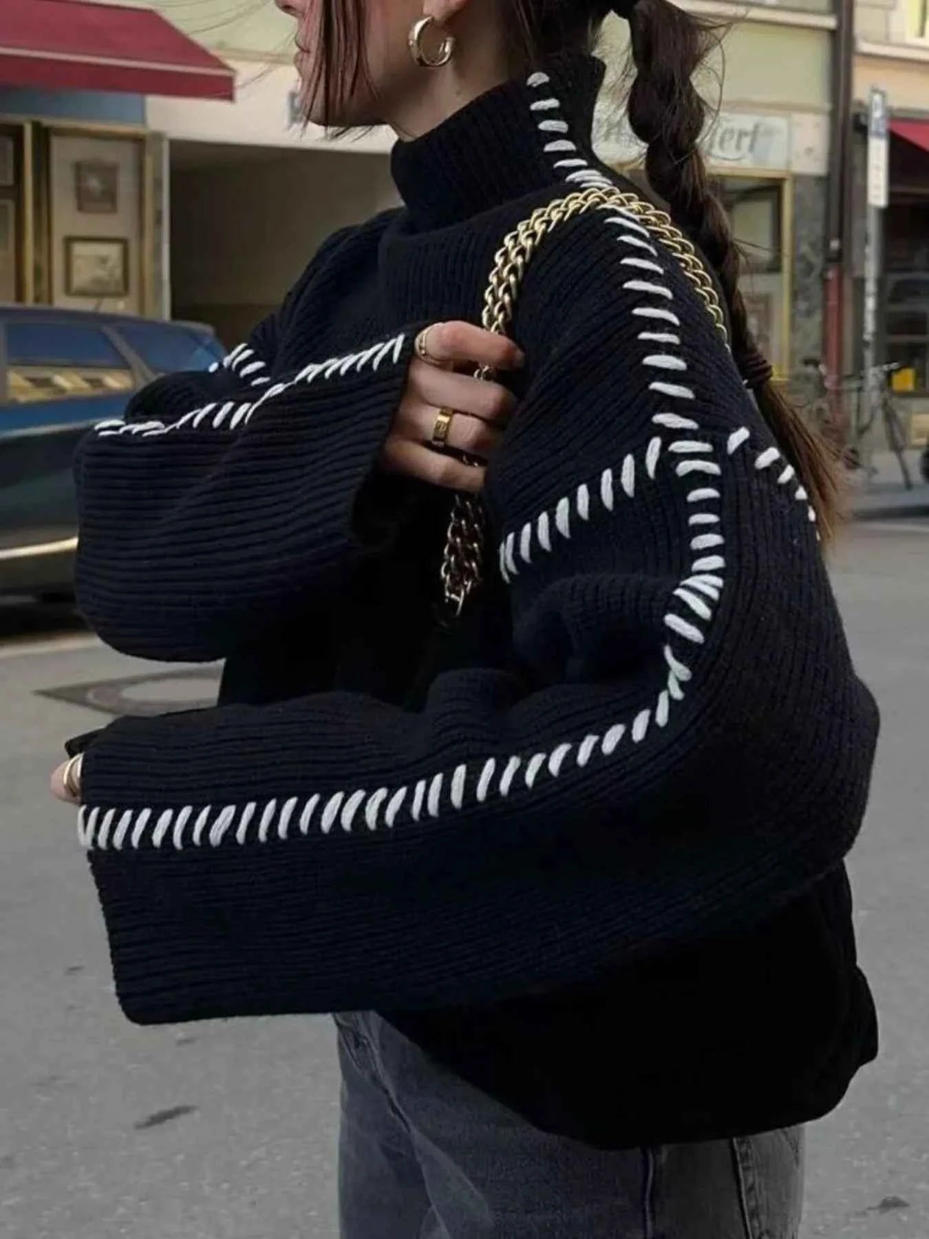 Contrast Mock Neck Long Sleeve Sweater 7b526707-dc1d-48c7-8070-e11a4b9d97b2-Max-Origin