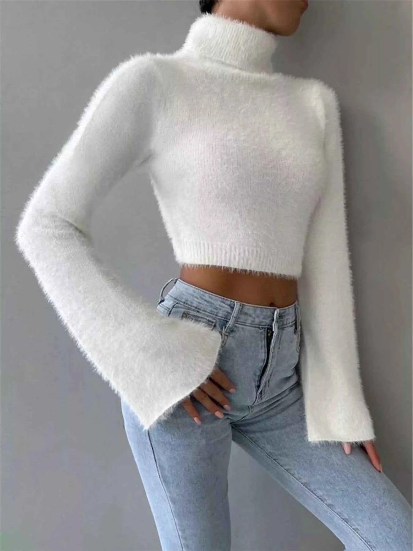 Turtleneck Flare Sleeve Sweater 7b8b103a930a4181b3f50afa872777ca-Max-Origin