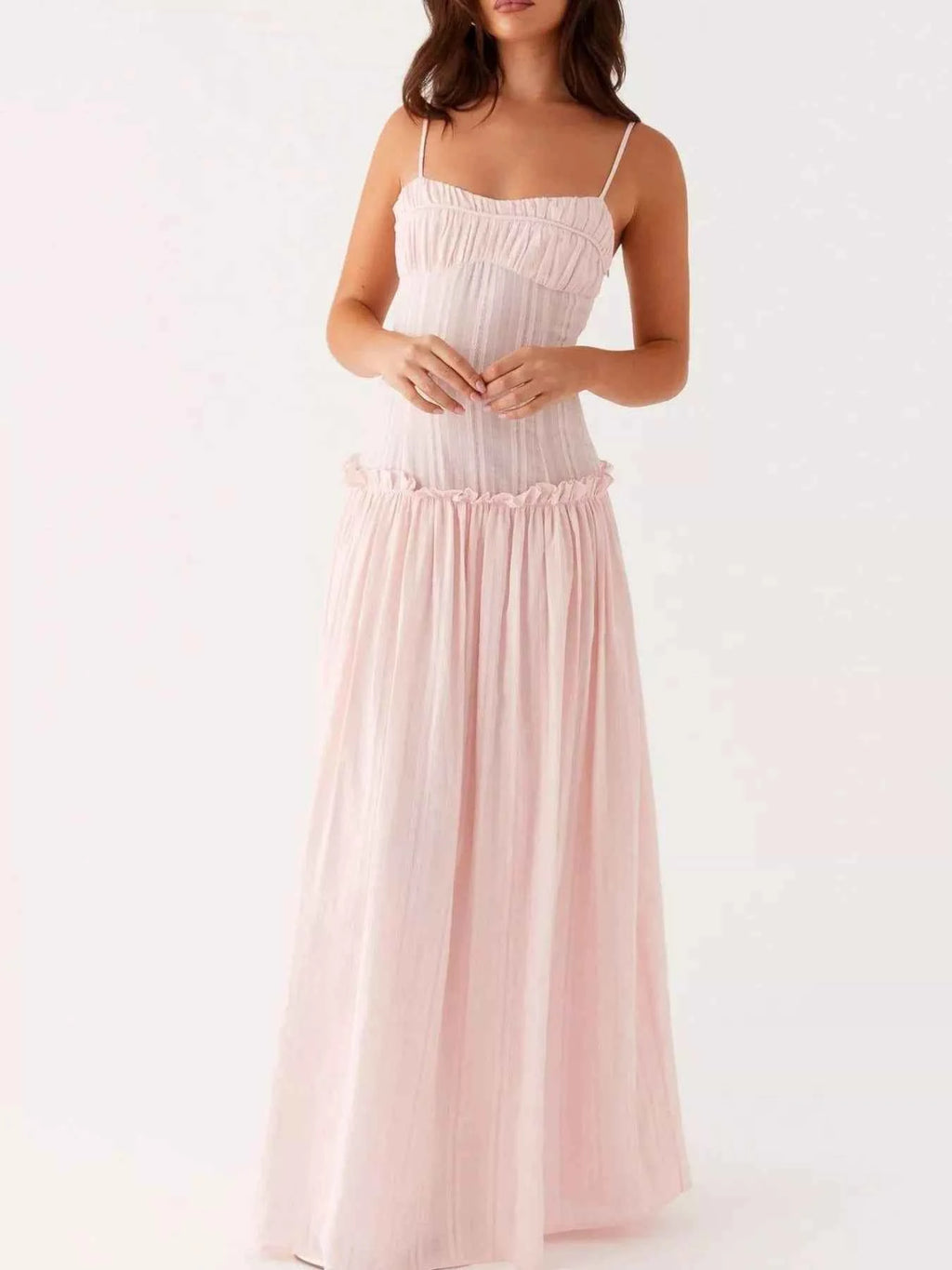 Frill Spaghetti Strap Maxi Dress 7bbb9ff3-430f-4a8d-a446-019ad197fa40-Max-Origin