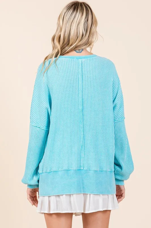 Mittoshop Mineral Wash Waffle Long Sleeve Sweatshirt 7bcb4d63-a725-46ab-a118-ee26c1f526bc-Max