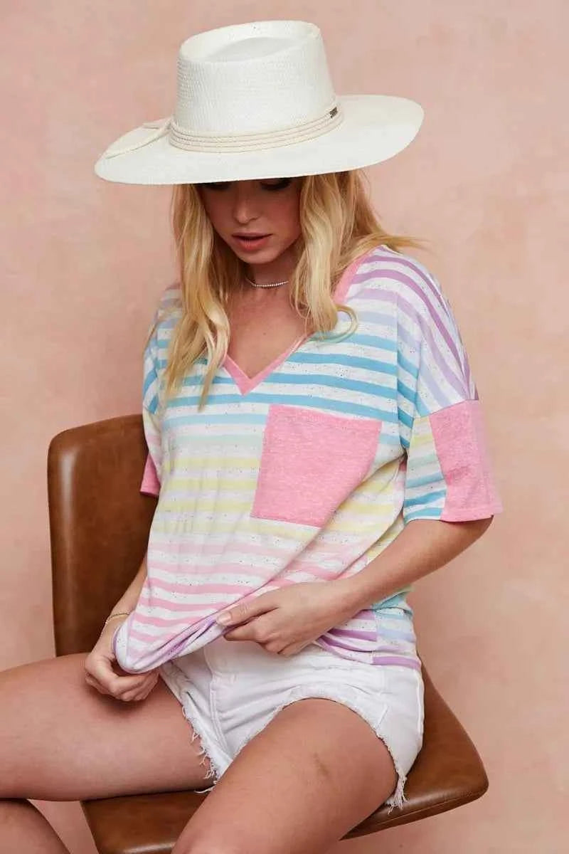 BiBi Rainbow Stripe Printed Triblend Knit Top 7bd6f2e3290449948840f3b800879ca7-Max-Origin