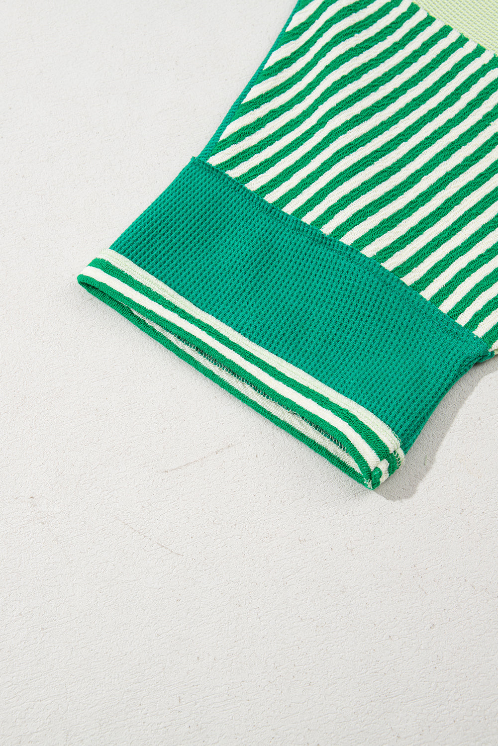 Pink Stripe Waffle Patchwork Plus Size T-Shirt 7be7c2139e285aa7