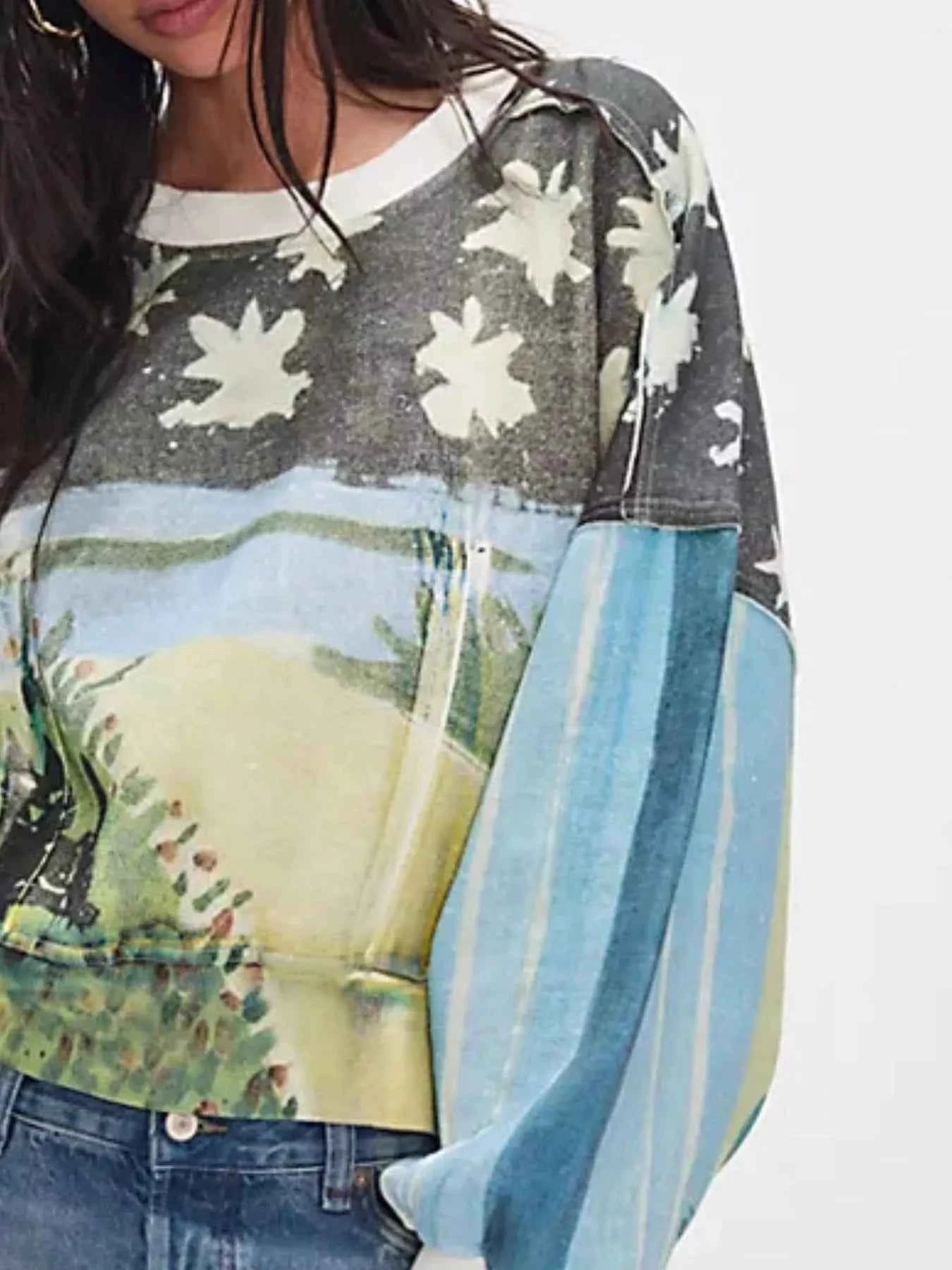 Printed Round Neck Dropped Shoulder Sweatshirt 7c326649-bee5-4fdf-9f3e-22ac66998be7-Max-Origin