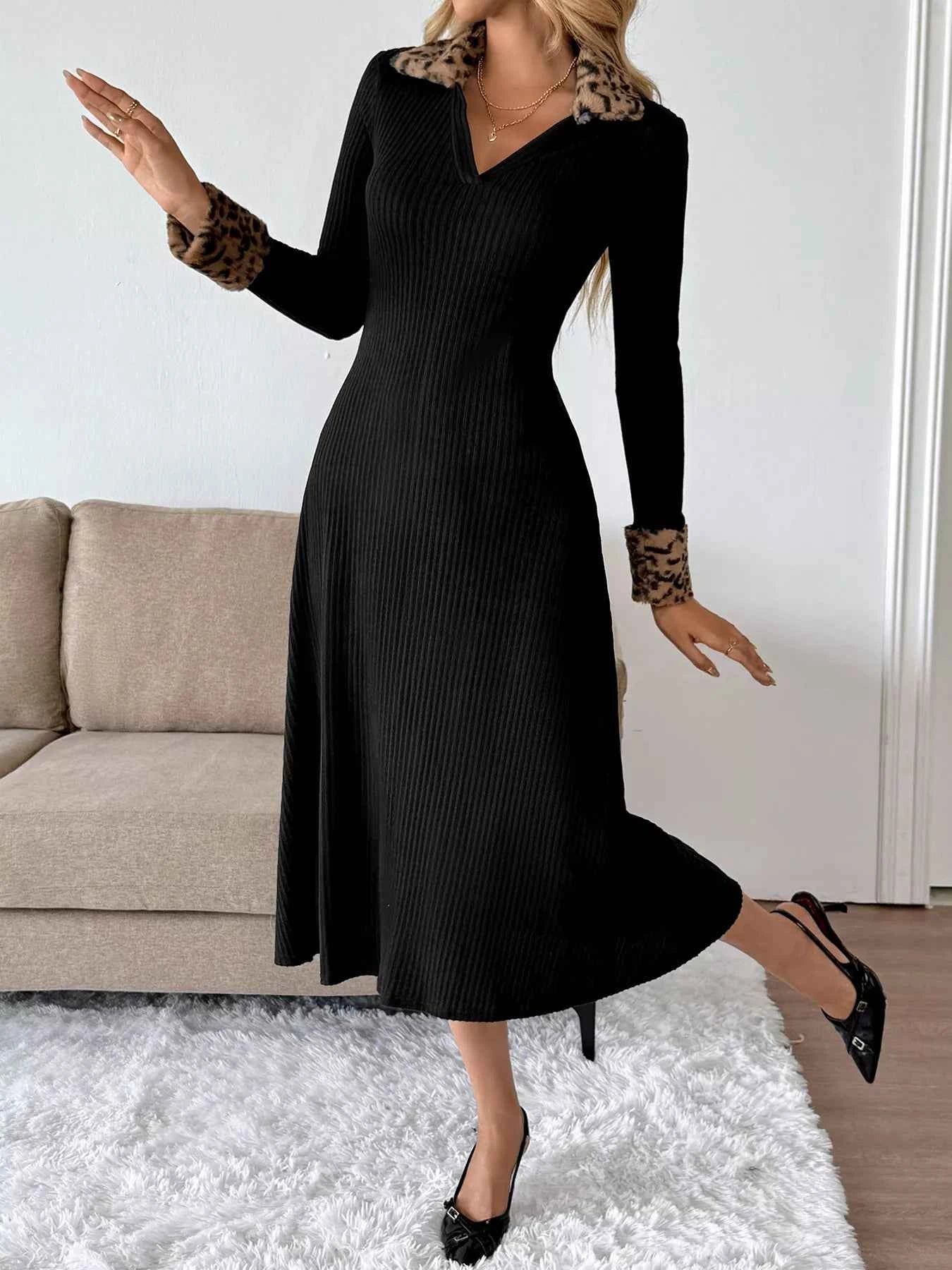 Leopard Cuff Johnny Collar Midi Dress 7c447d86942b4d16809f2c2757a6df73-Max-Origin