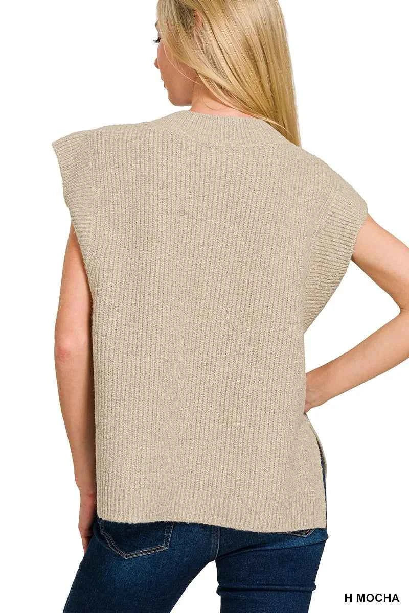 Zenana Oversized Sweater Vest with Side Slit 7c4dd460-5902-4262-aab1-845fcd7d659f-Max-Origin