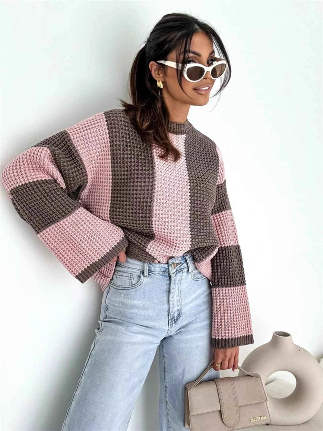 Color Block Long Sleeve Sweater 7c7bf75793654cdaa5d763c9f6fde359-Max-Origin