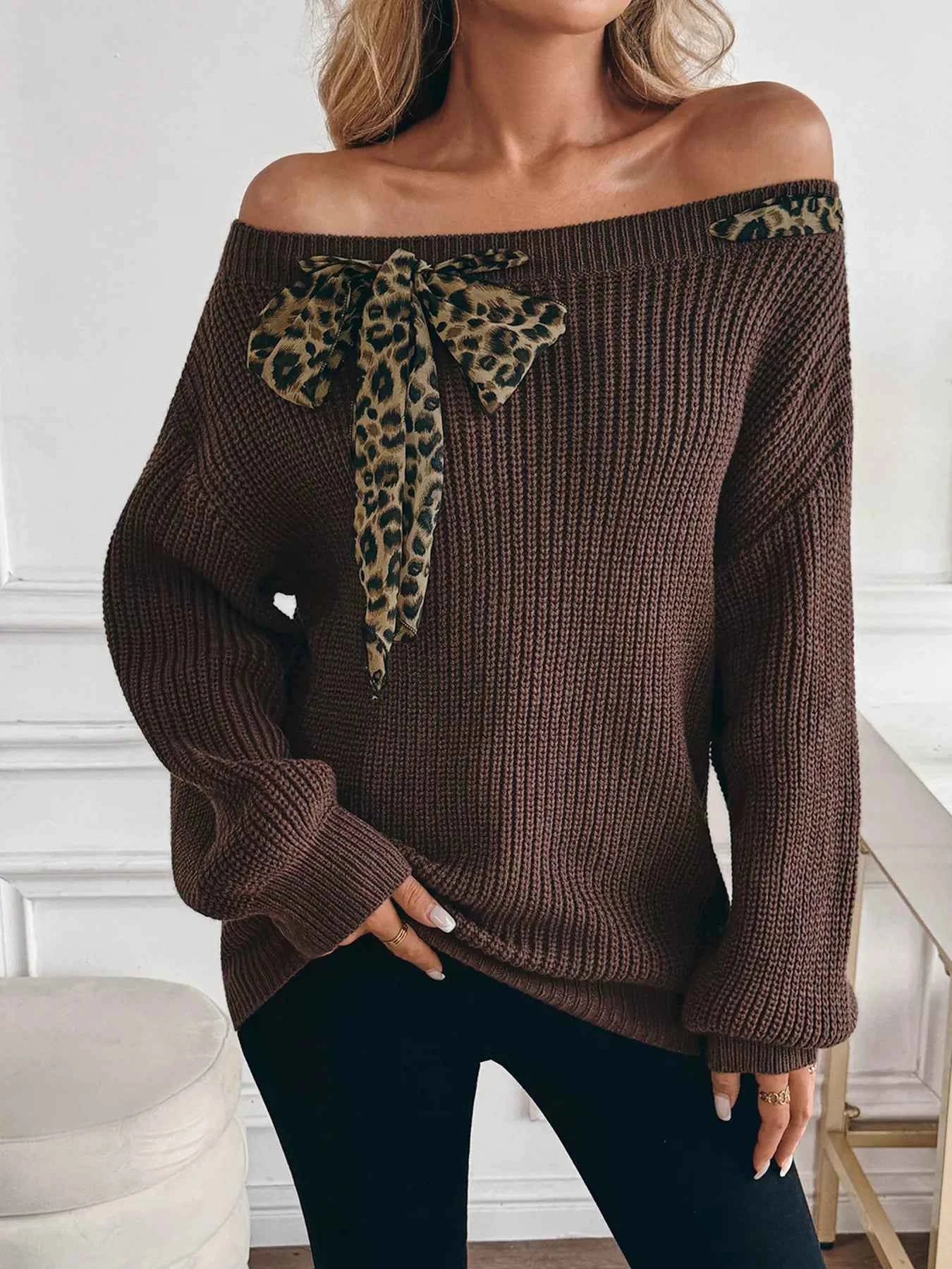 Leopard Bow Dropped Shoulder Sweater 7c84ca14f73d43df81b1f12a4c98a839-Max-Origin