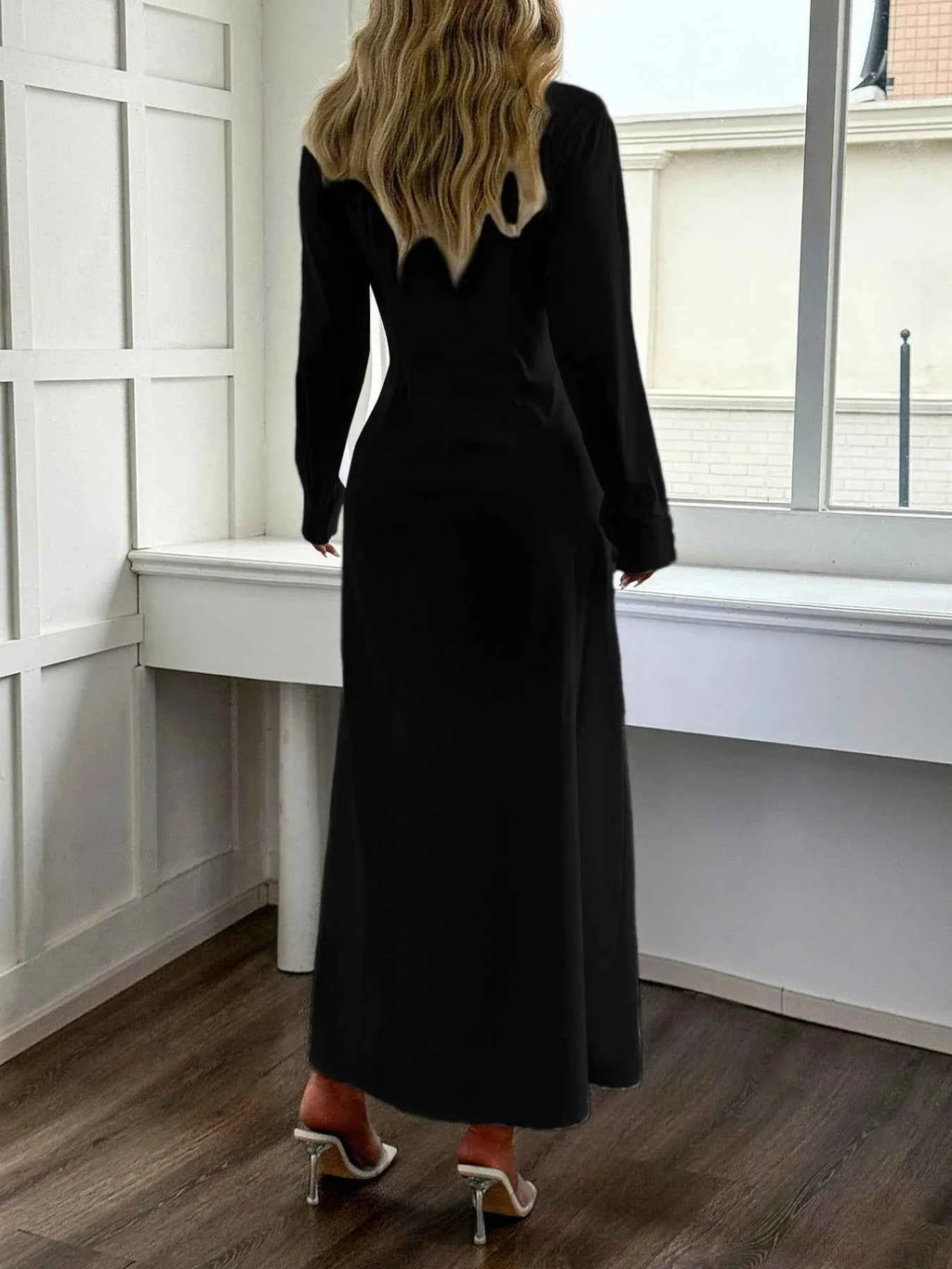 Slit Long Sleeve Maxi Shirt Dress 7d22c696-8c4c-4abd-a6e7-bcb23fde2a36-Max-Origin