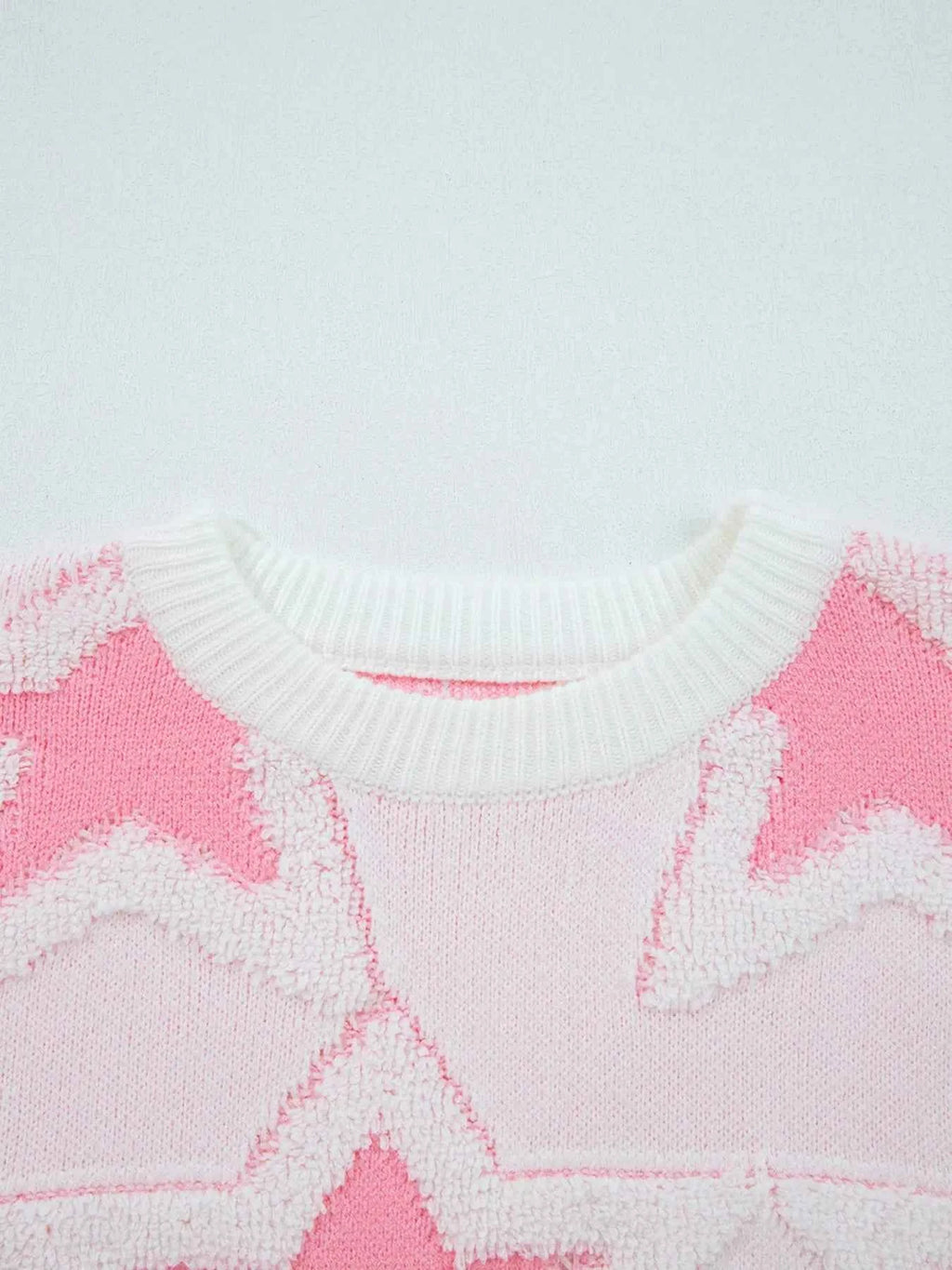 Oversized Star Pattern Ribbed Edge Drop Shoulder Sweater 7d496cb2f7ab48619adabf35e07da445-Max-Origin