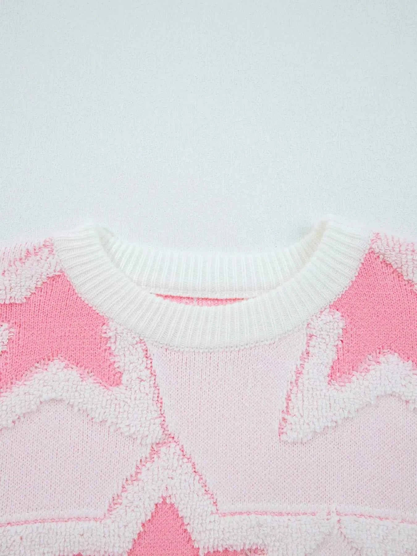 Oversized Star Pattern Ribbed Edge Drop Shoulder Sweater 7d496cb2f7ab48619adabf35e07da445-Max-Origin